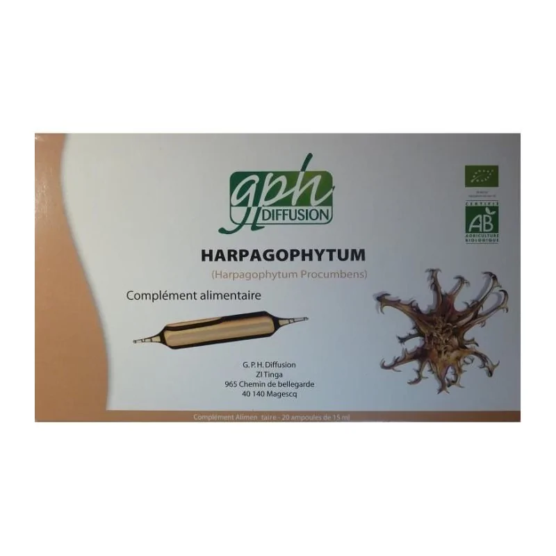 GPH DIFFUSION Harpagophytum biologique 20 ampoules de 15ml