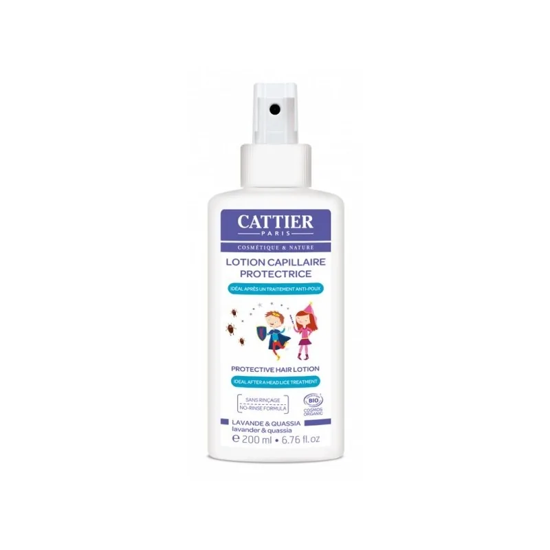 Cattier lotion capillaire protectrice anti-poux bio sans rincage 200ml