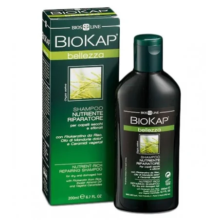 Biokap Shampoing nourrissant et réparateur Belleza Cheveux secs 200 ml