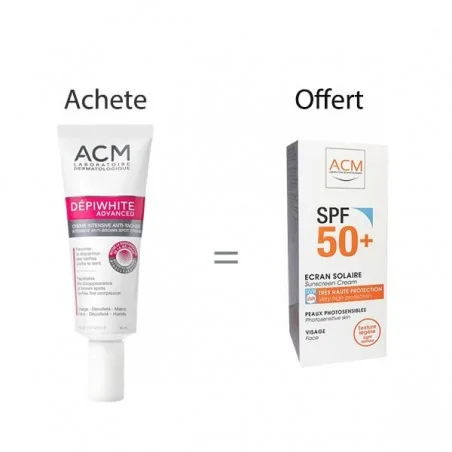 ACM Dépiwhite Crème - advanced Soin Dépigmentant (40ml) + Ecran solaire spf50+ Offert