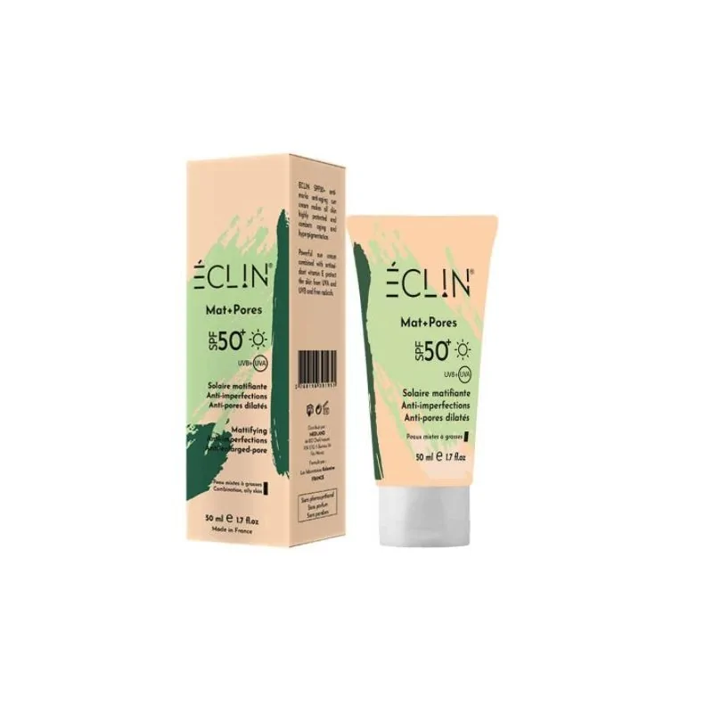 Eclin crème solaire SPF50+ mat+pores 50ml