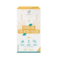 yves ponroy Spiruline - Fer - Acide folique 30 gélules