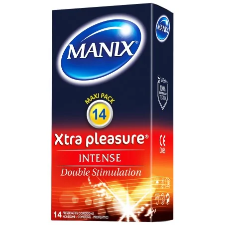 MANIX XTRA PLEASURE 12 PRESERVATIFS DOUBLE STIMULATION