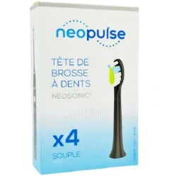 NEOPULSE Recharge 4 Tetes De Brosse À Dent Souple Noir