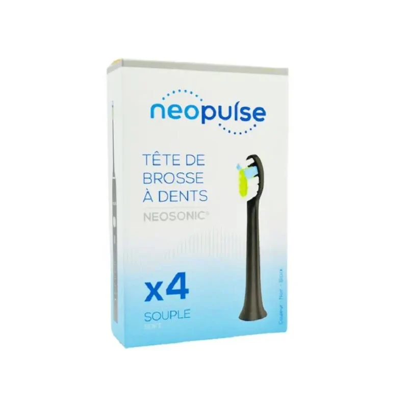 NEOPULSE Recharge 4 Tetes De Brosse À Dent Souple Noir