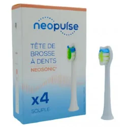 NEOPULSE Recharge 4 Tetes De Brosse À Dent Souple Blanc