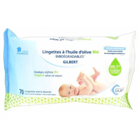 GILBERT LINGETTES A L'HUILE D'OLIVE BIO EXTRA DOUCE x 70