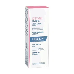 Ducray Crème légère Visage Crème hydratante visage peau sèche Ictyane Hydra 40 ml