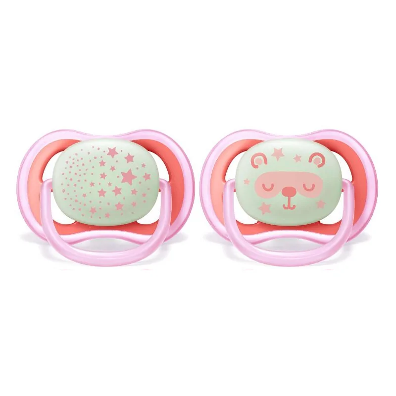 AVENT 2 SUCETTE ULTRA AIR NIGHT 6-18mois SCF376/20 FILLE