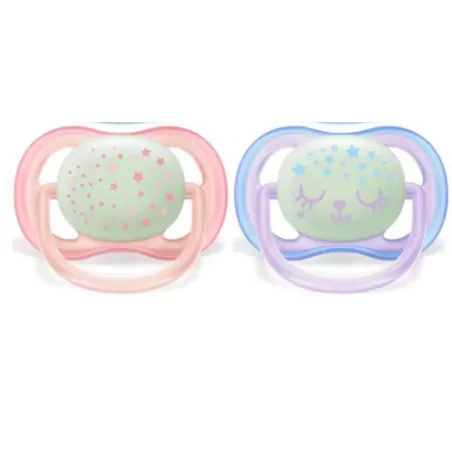 AVENT Sucettes Ultra Air Night 0-6m fille scf376/10
