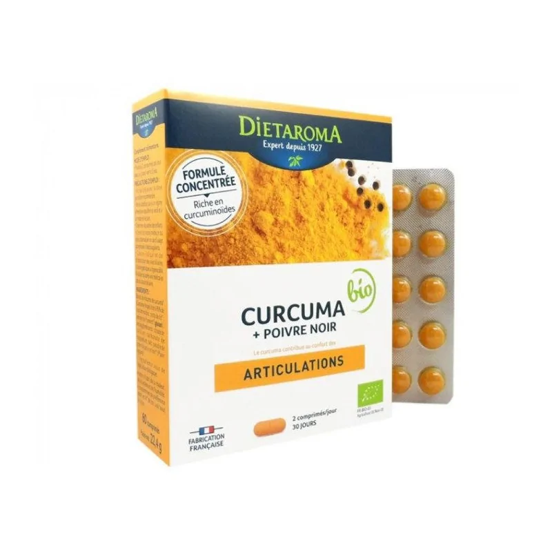 Dietaroma curcuma & poivre noir bio - 60 comprimés