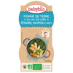 Babybio BOL Pomme de Terre du Val de Loire Épinard Saumon à l’Aneth 2X220G