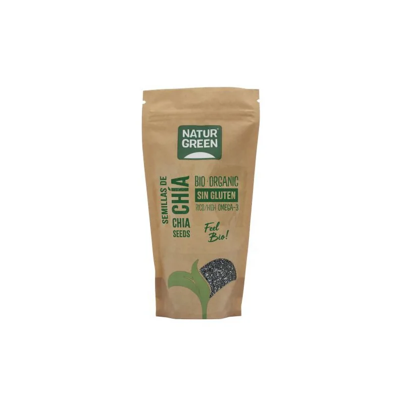 NaturGreen Graines de Chia BIO 500 g- Sans Gluten -