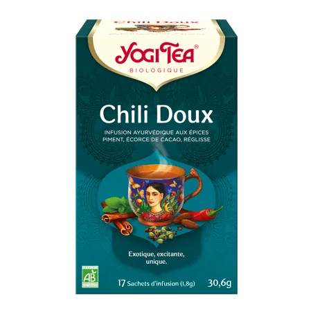 YOGI TEA Chili Doux 17x 2g (Réglisse, écorces de cacao, fenouil, menthe poivrée, piment)