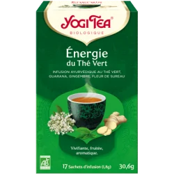 YOGI TEA Energie du thé vert 17x 2g (Thé vert, citronnelle, guarana, menthe poivrée, gingembre)
