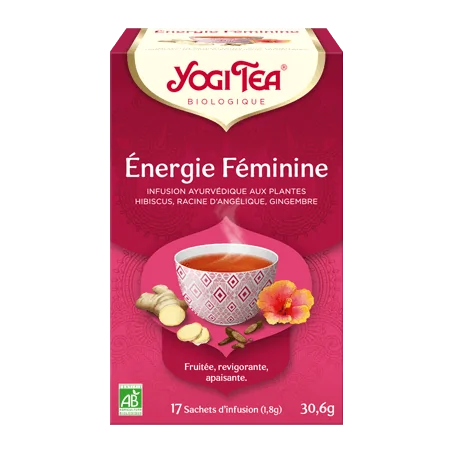 YOGI TEA Energie Féminine 17x 2g (Hibiscus, réglisse, menthe poivrée, feuilles de framboise, racine d'angélique)