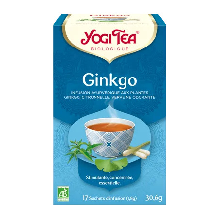YOGI TEA Ginkgo 17x2g ( Ginkgo, gingembre, citronnelle, verveine odorante, basilic)