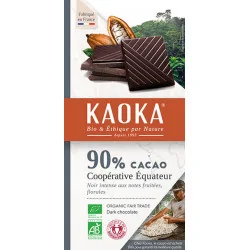 kaoka TABLETTE DE CHOCOLAT NOIR 90% ECOUADOR 100 G