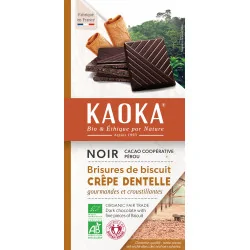 KAOKA TABLETTE DE CHOCOLAT CREPE DENTELLE 58% 100G