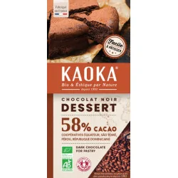 KAOKA DESSERT TABLETTE CHOCOLAT NOIR 58% CACAO 200G