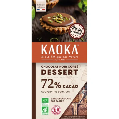 KAOKA DESSERT TABLETTE CHOCOLAT NOIR CORSE 72% 200G