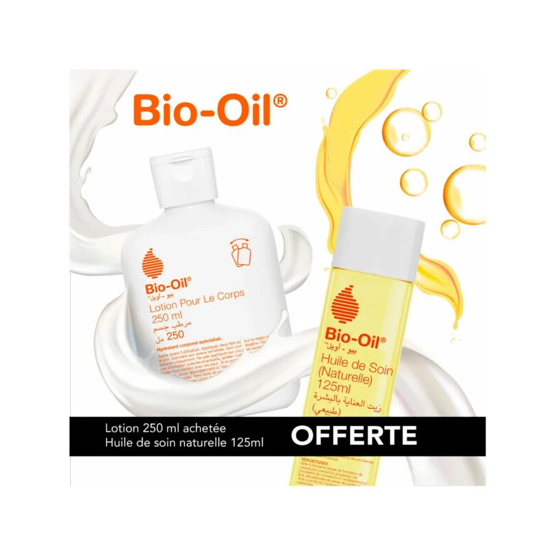 Bio-oil Lotion Pour Le Corps 250ml Achete + Huile Naturelle 125ml Offerte